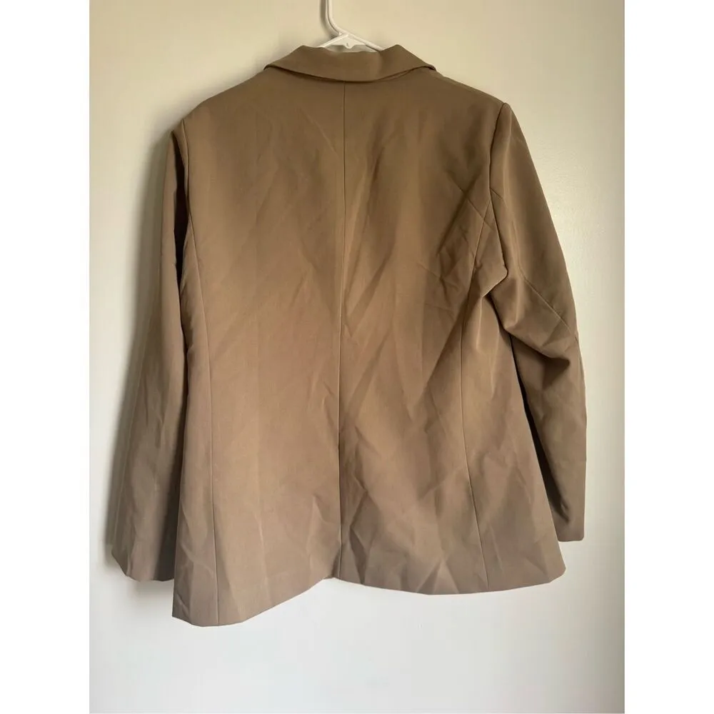 NEW Cicy Bell women’s tan casual button front blazer sz XL office preppy minimal - Image 4