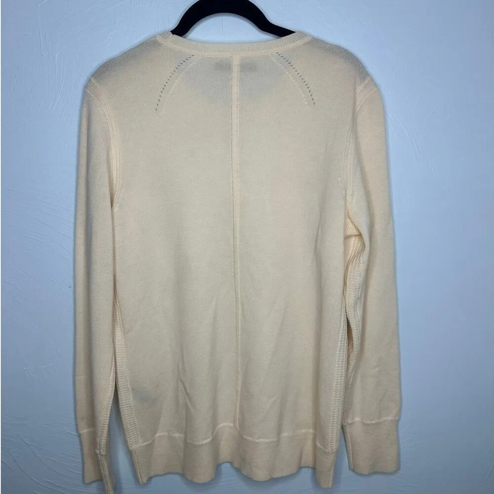Rag & Bone Jean 100% Wool Sweater Women's Size Medium Cream Crewneck Neutral - Image 2
