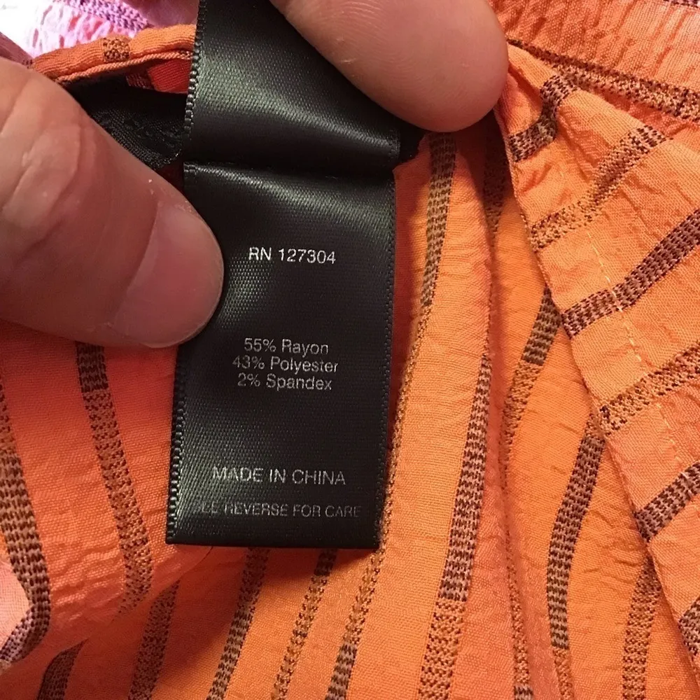 Ali Miles Boho oversized orange striped tunic Size M - Image 3