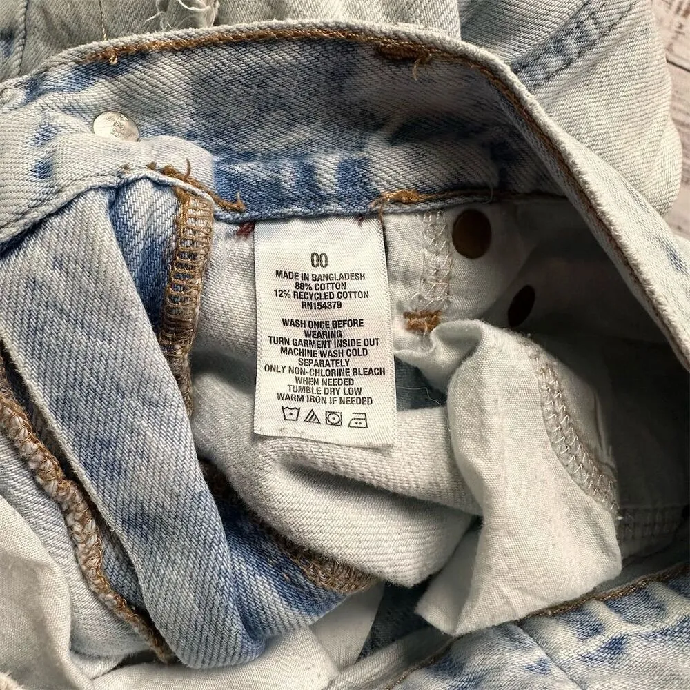 Aeropostale 90’s Baggy Distressed Light Wash High Rise Jeans Size 00 Blue - Image 6