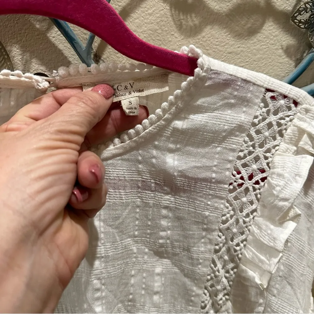 Chelsea & Violet long-sleeve Gauze Top Sz S - Image 2