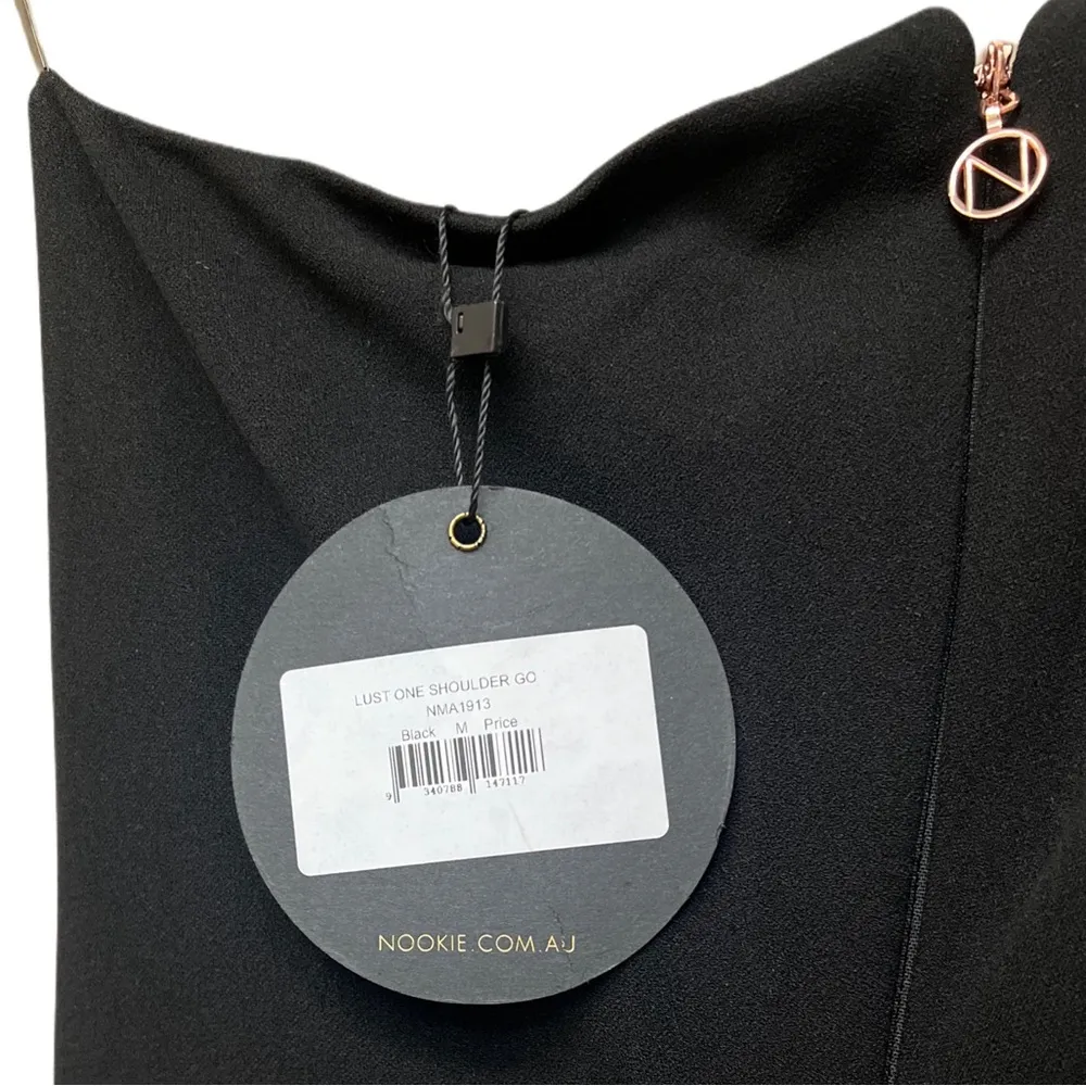 NWT NOOKIE Lust One-Shoulder Maxi Dress in Black Size M - Image 10