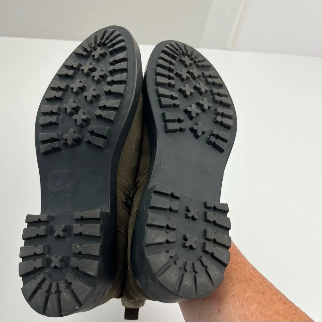 Linea Paolo Trinity Combat Boot Olive Green Suede Lace - Image 5