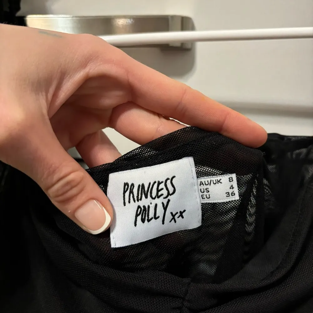 Princess Polly Asher Bodysuit Black Long sleeve Ruched Mesh - Image 8