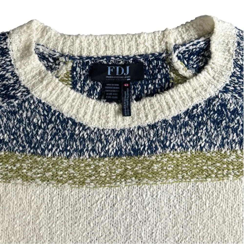 French Dressing Jeans size XXL long sleeve knit sweater multi colored striped Green - Image 3
