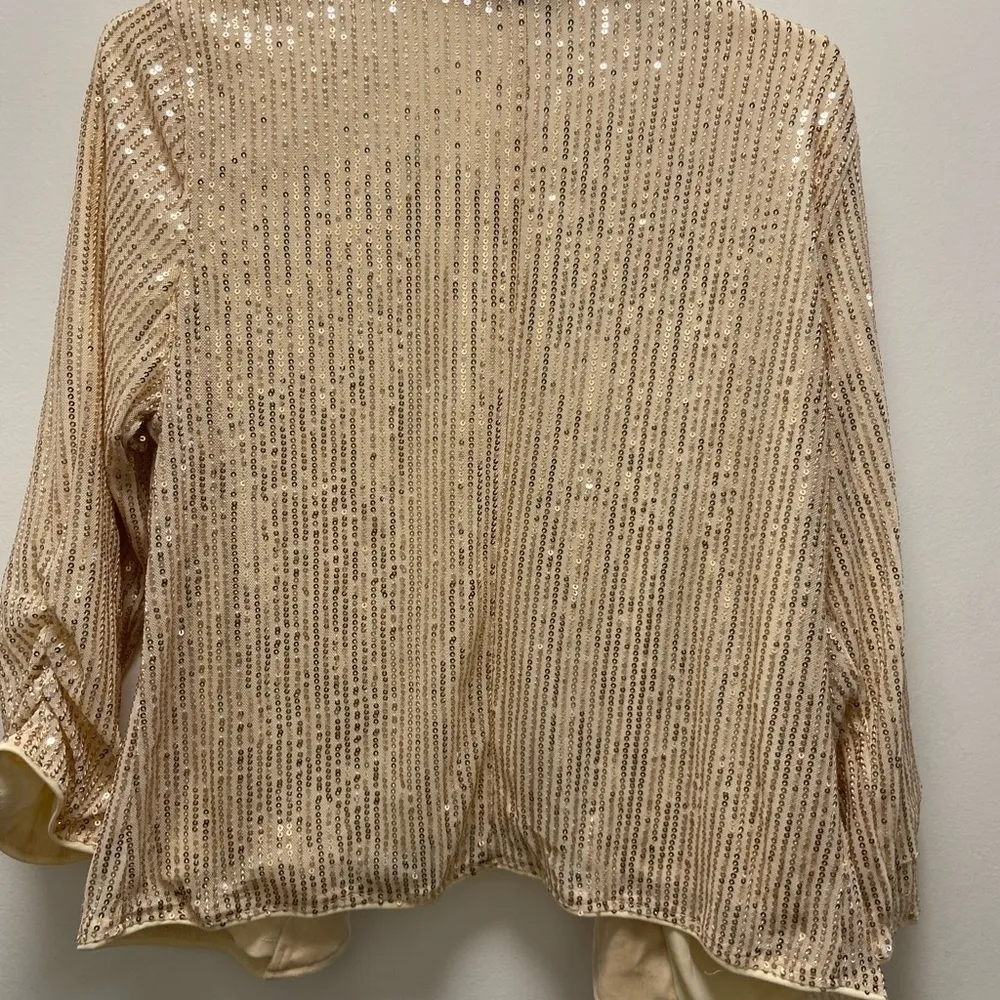 Grace Karin  Medium Gold Sequin Jacket Holiday $159 - Image 5