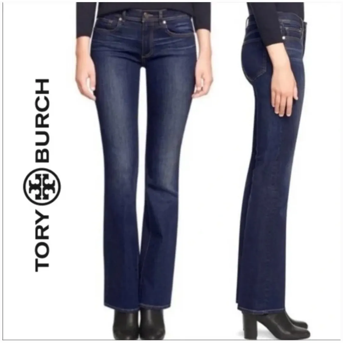 Tory Burch  Classic Tory Boot Dark Wash Jeans 30 - Image 2