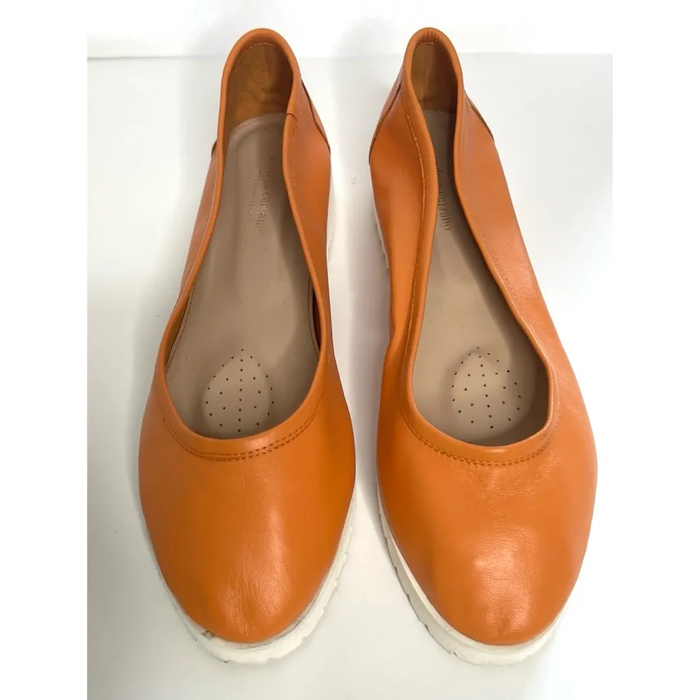 Andrea Carrano Orange Doll Ballerina Rubber Sole Shoes Sz 10 Women - Image 3