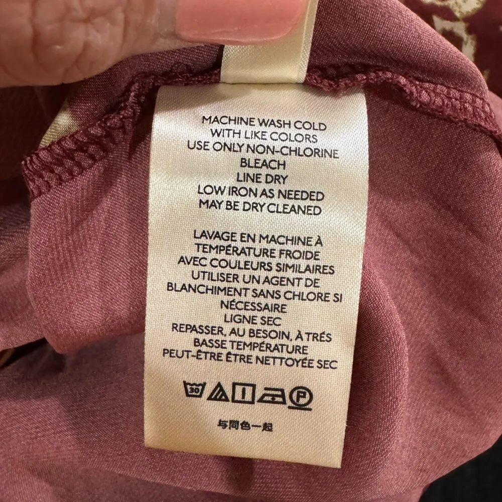 Maroon Floral Tie-Front Top - Image 7