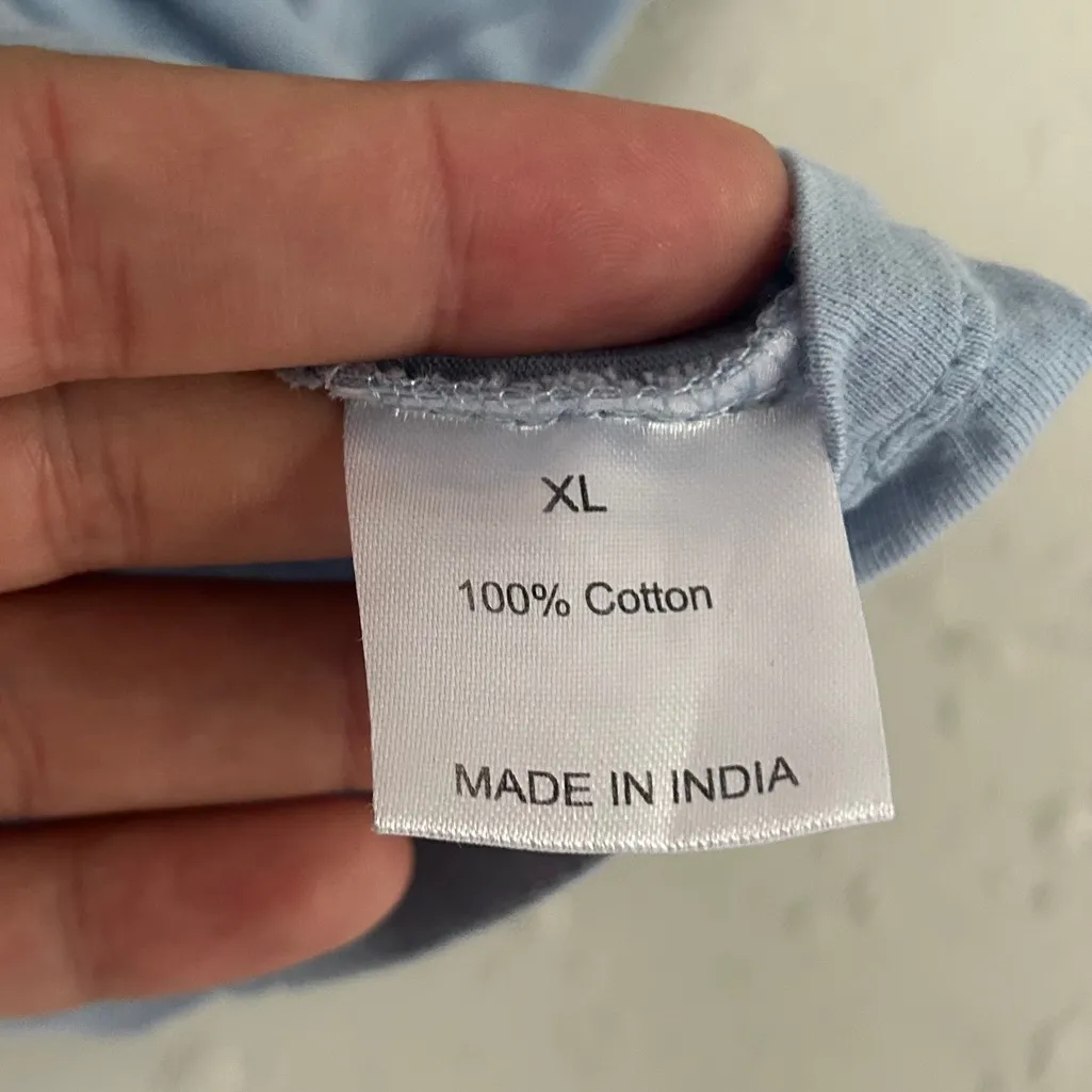 🦋 Messy Bun Just Chillin Blue Butterfly Crop T-Shirt Casual Oversized Summer XL - Image 3