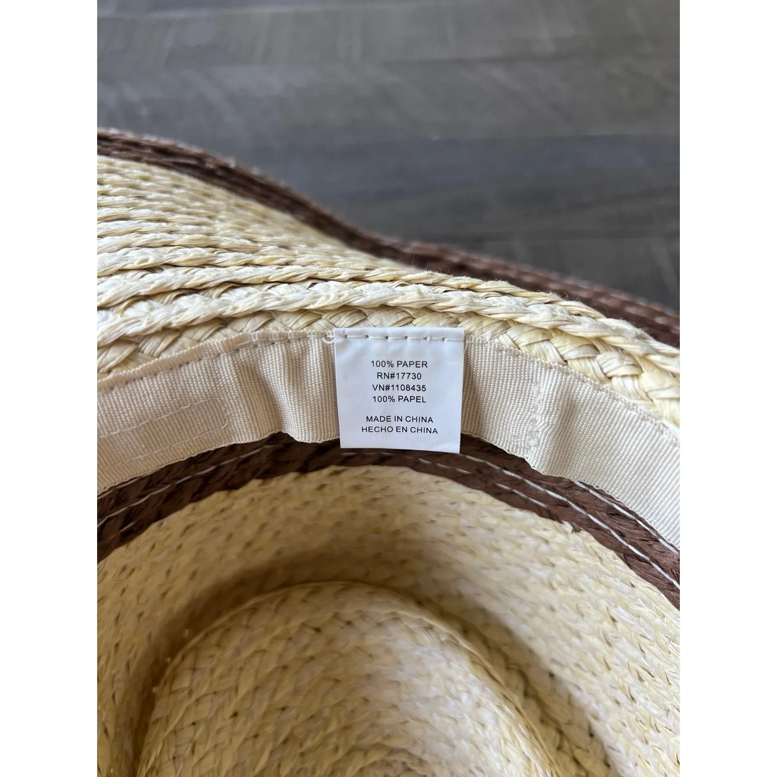 NWOT Women's Tan Brown‎ Straw Boater Hats - Image 5