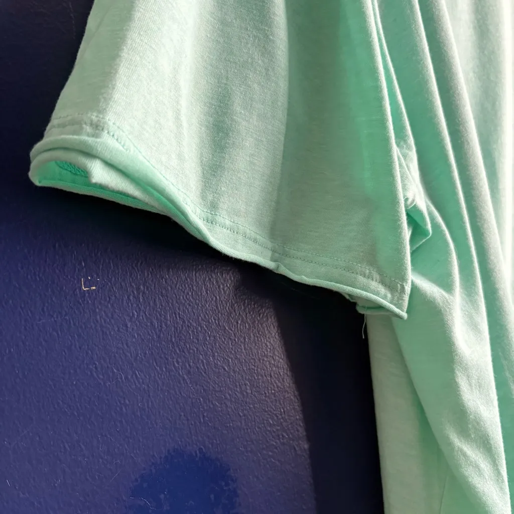 Mint Green V-Neck T-Shirt with Pocket - Image 4