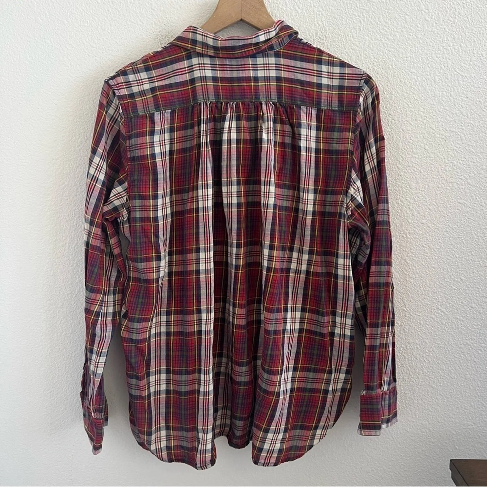 Ralph Lauren Utility Denim & Supply Lightweight Plaid Button Front Shirt Large - Image 2