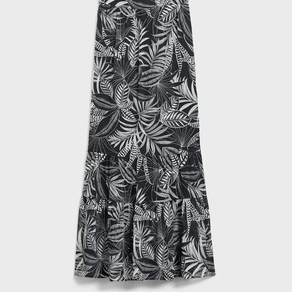 NWOT Banana Republic Smocked Maxi Dress Leaf Print Cotton - Image 7