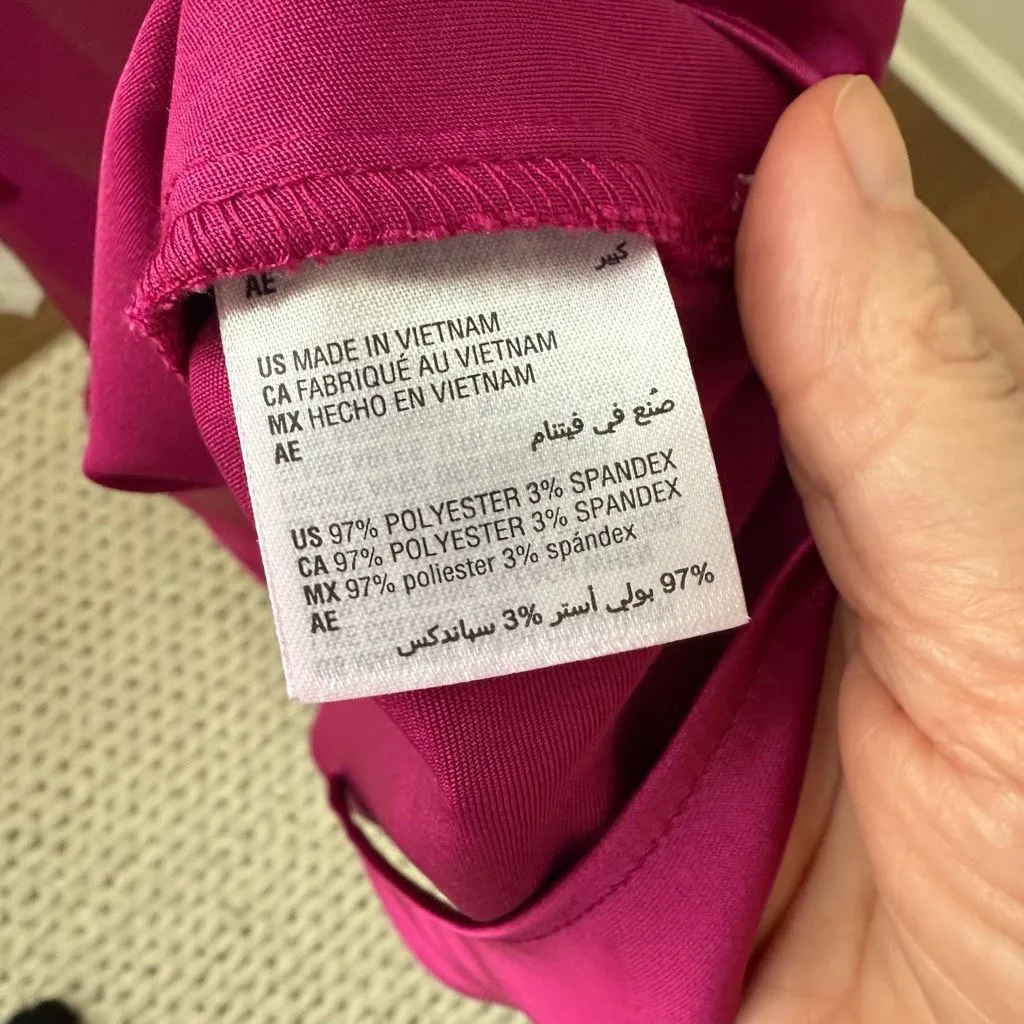 INC International Concepts Side Slit Slip Dress Raspberry Fuchsia Pink $100 L Size L - Image 7