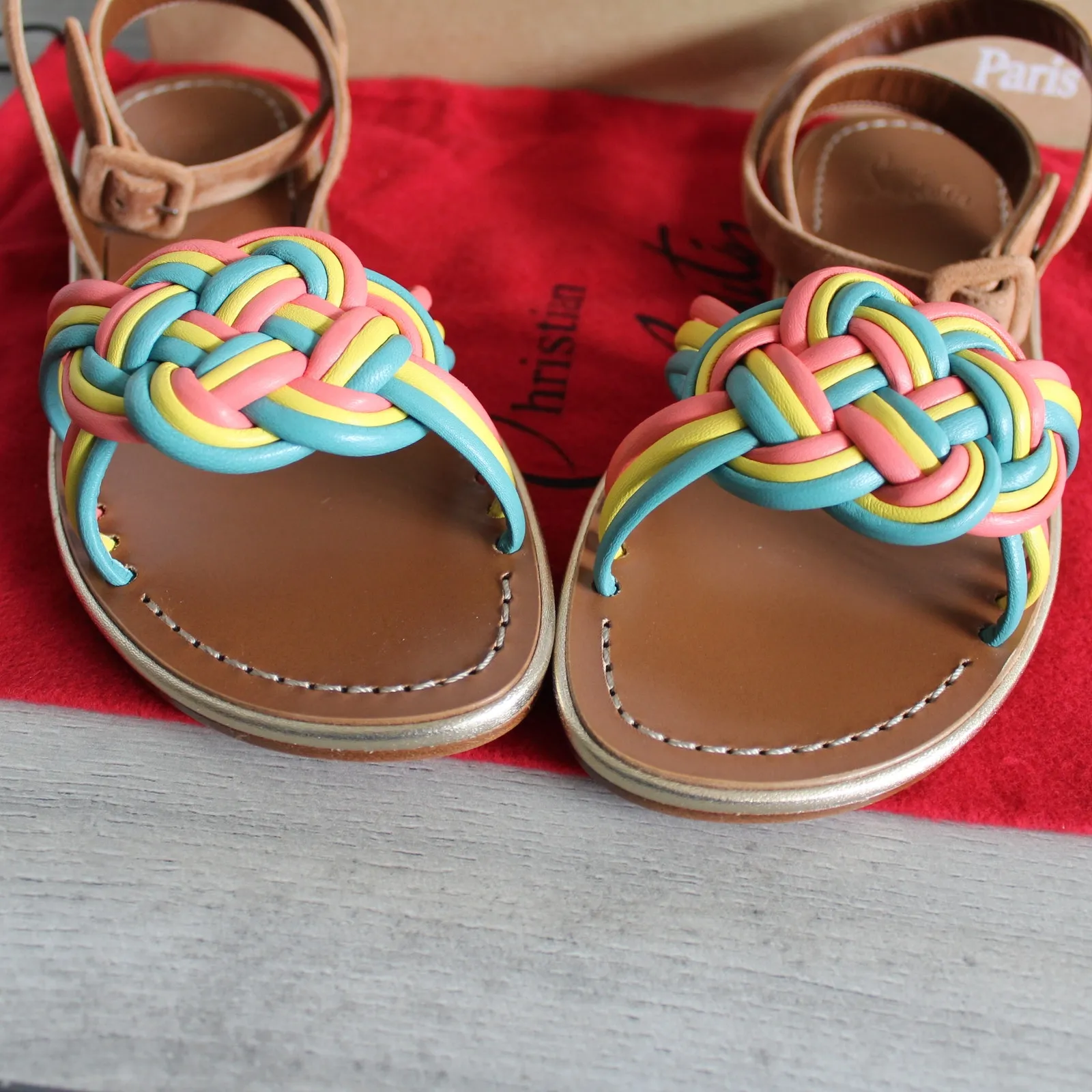 Christian Louboutin Ella Rainbow Braided Sandals - Image 7