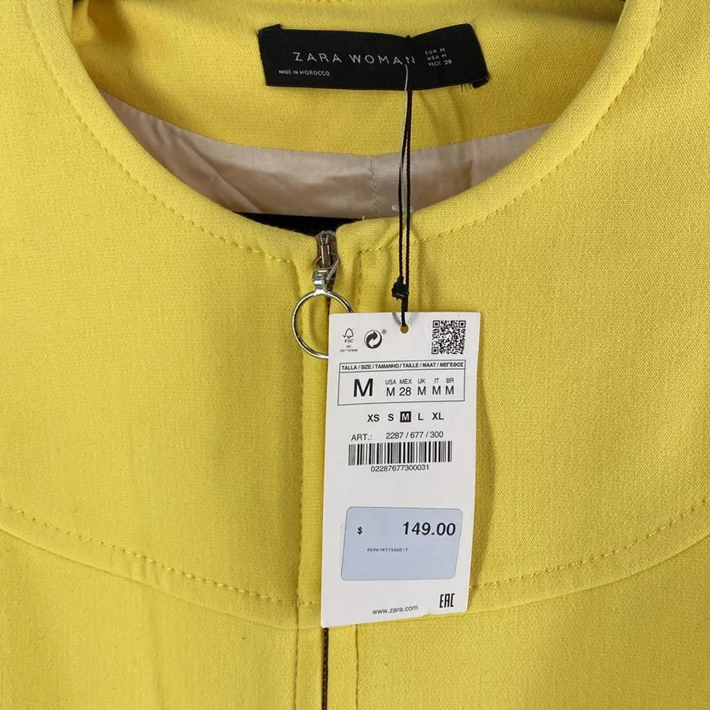 Stylish Yellow Mid-Length ZARA Coat - Image 7