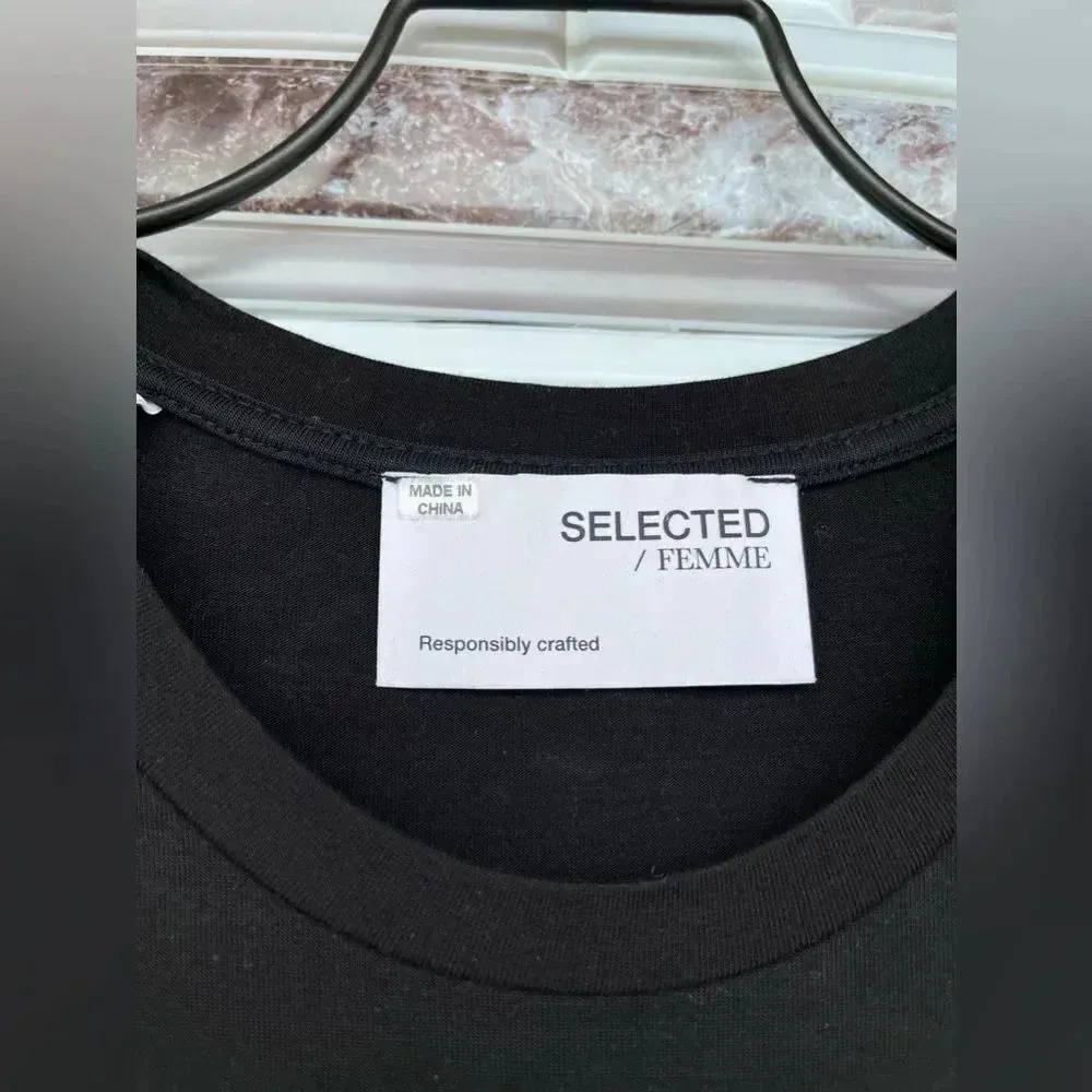SELECTED FEMME GIA MIDI DRESS XS Black - Image 9