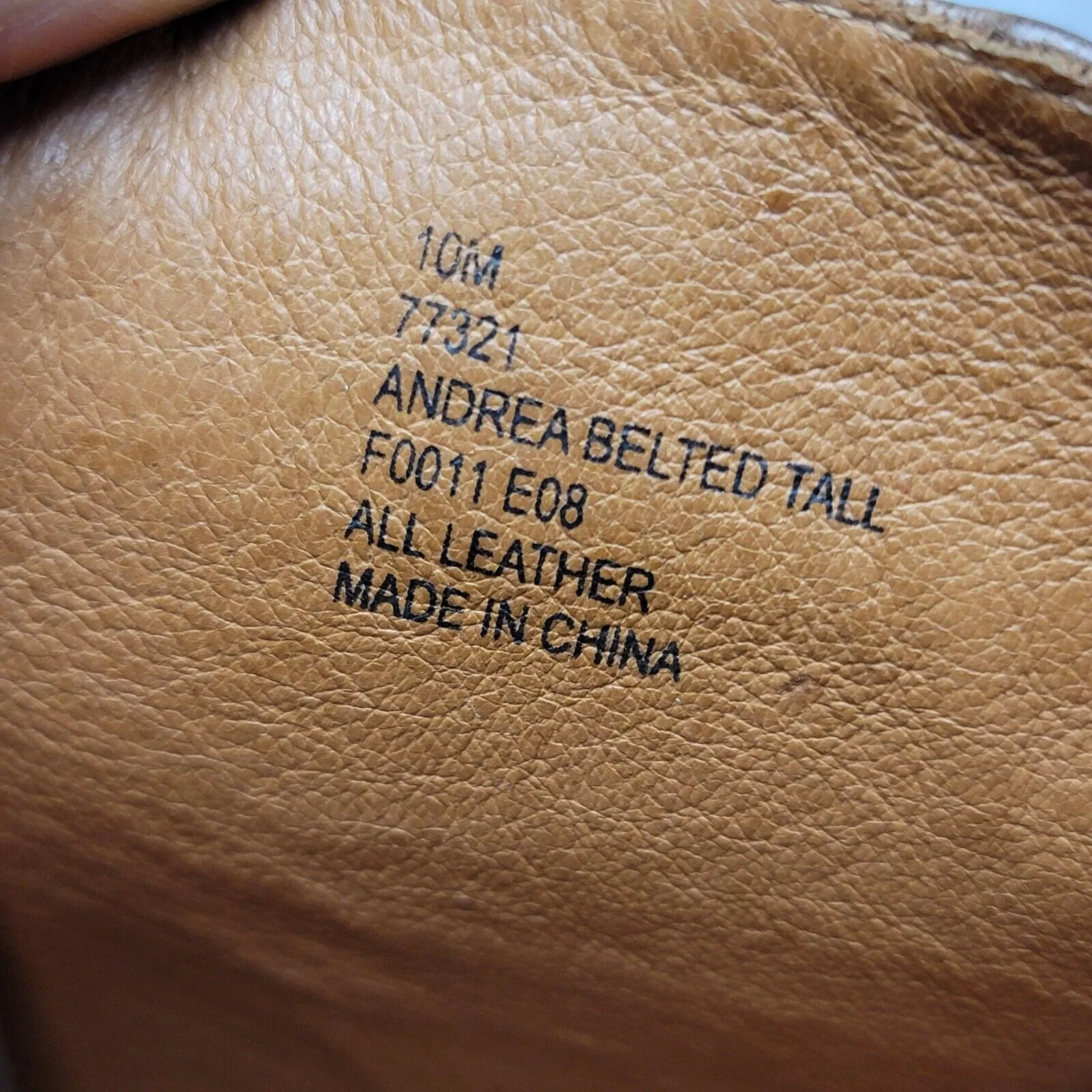 Frye Andrea Belted Tall Full Zip Brown Leather Riding Boot Size 10M 77321 - Image 3