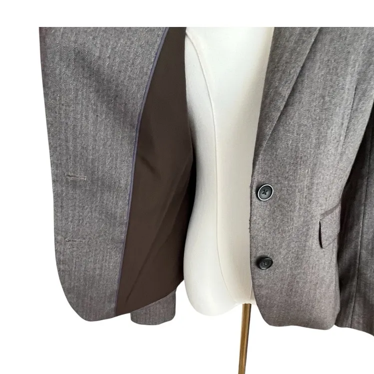 Banana Republic Factory Taupe Brown  Suit‎  | Blazer & Skirt Size 8 Petite - Image 4