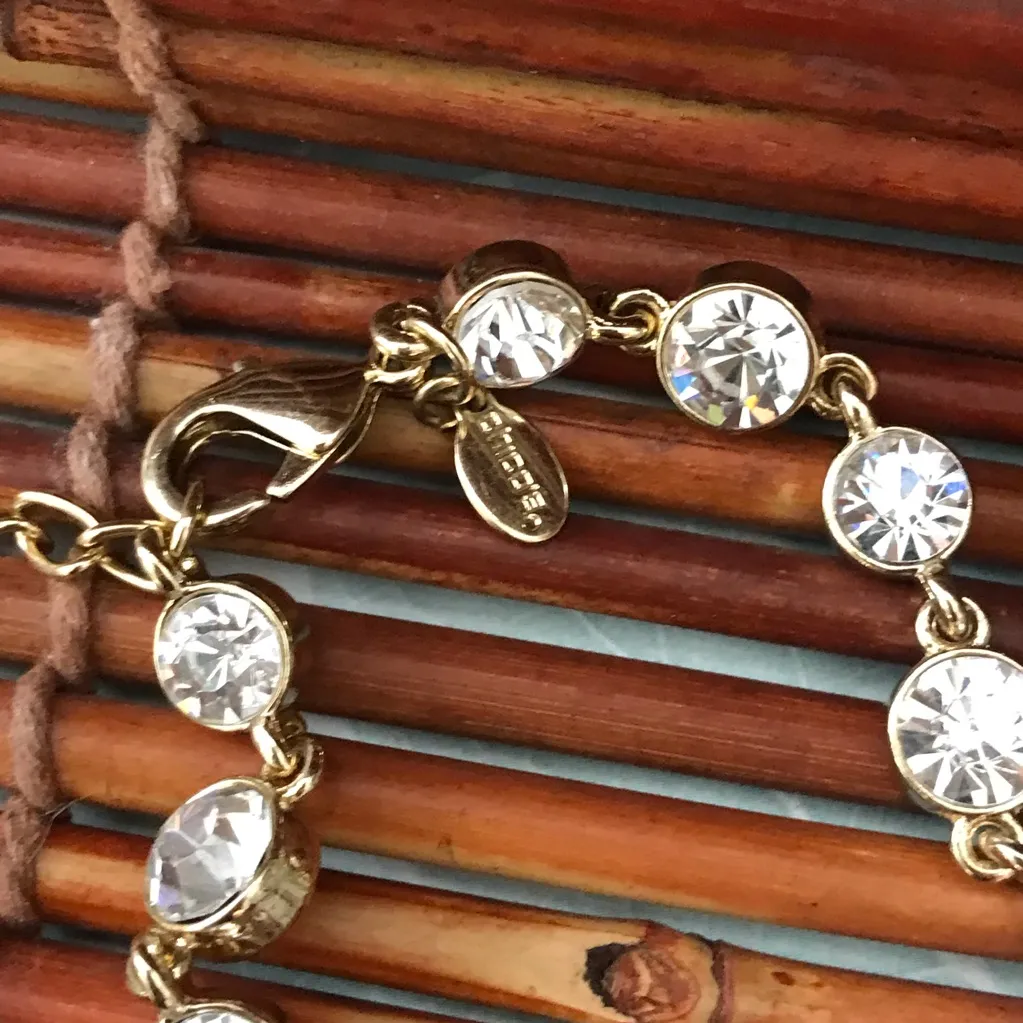 Chico's  Brûlée Crystal & Gold Tone Long Necklace - Image 9