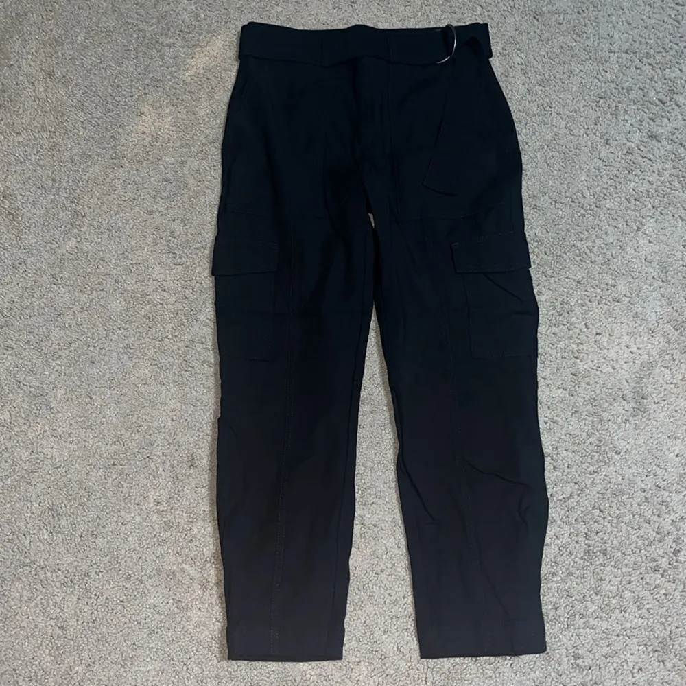 Banana Republic Slim Refined Stretch Cargo Utility‎ Trouser Ankle Pant Black 4 - Image 4