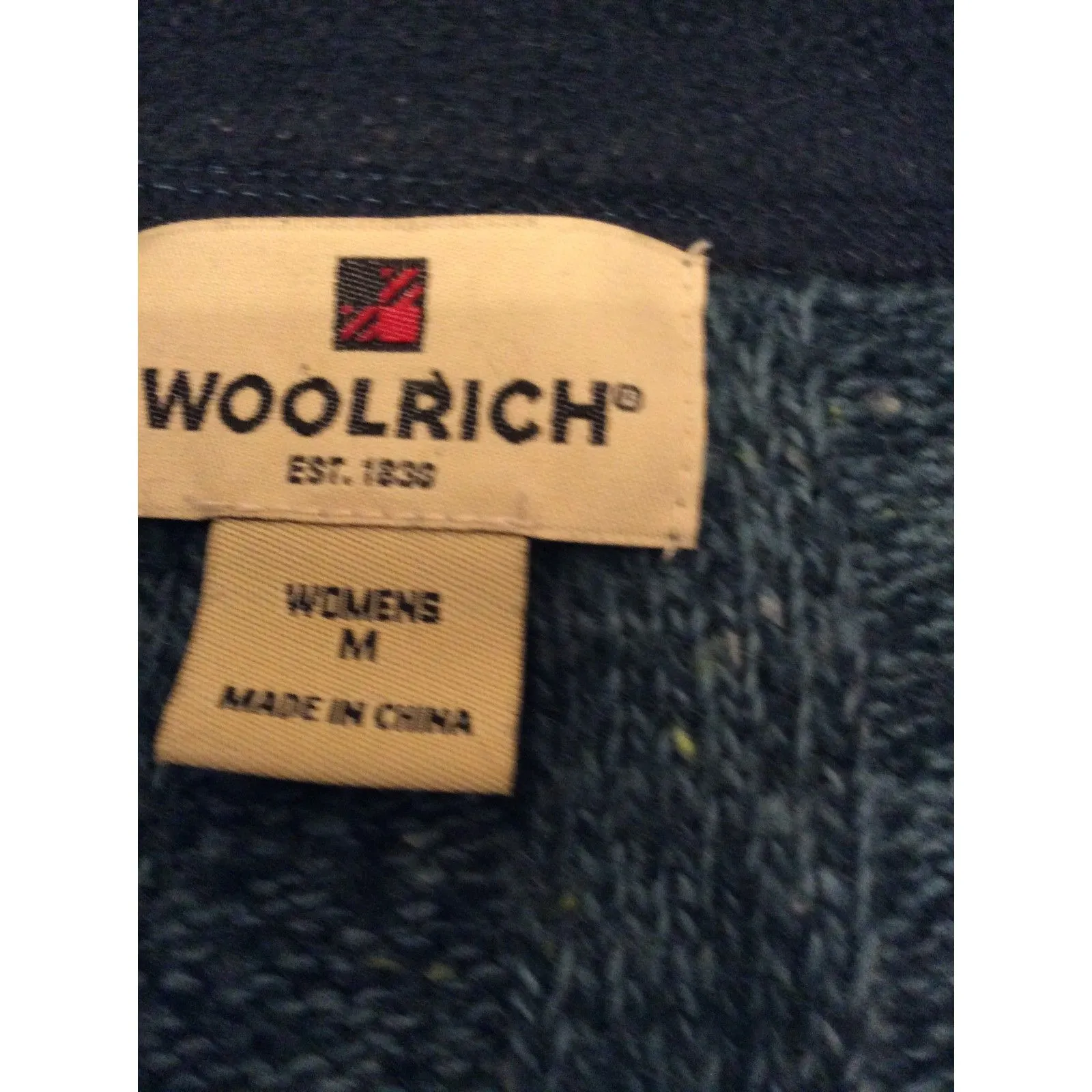 Vintage Woolrich Wool Blend 1/4 Zip Sweater Medium Women's Peacock Heather - Image 4