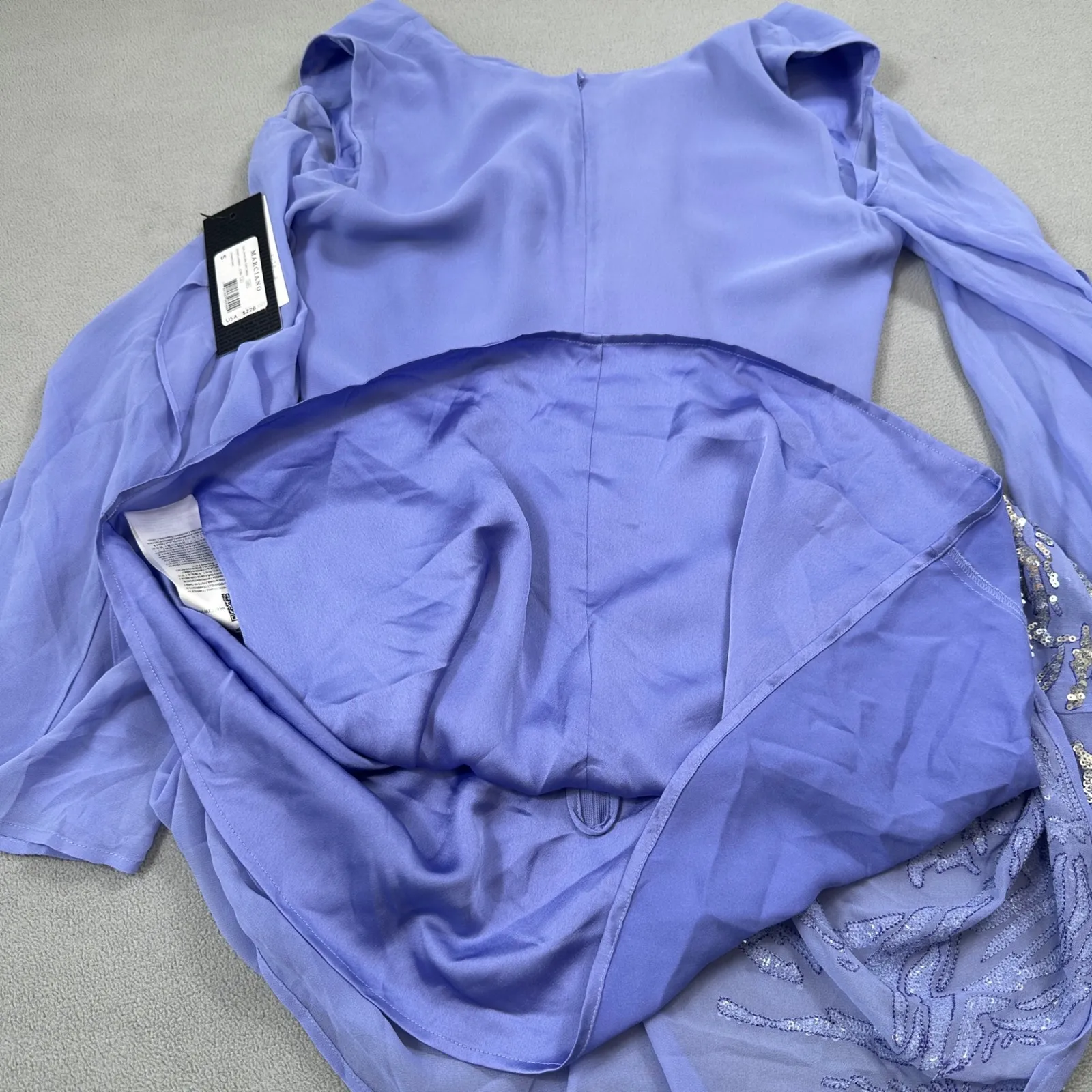 MARCIANO GUESS Tunic Dress Womens S Purple Tidal Wave Embellished Long Sleeve - Image 9