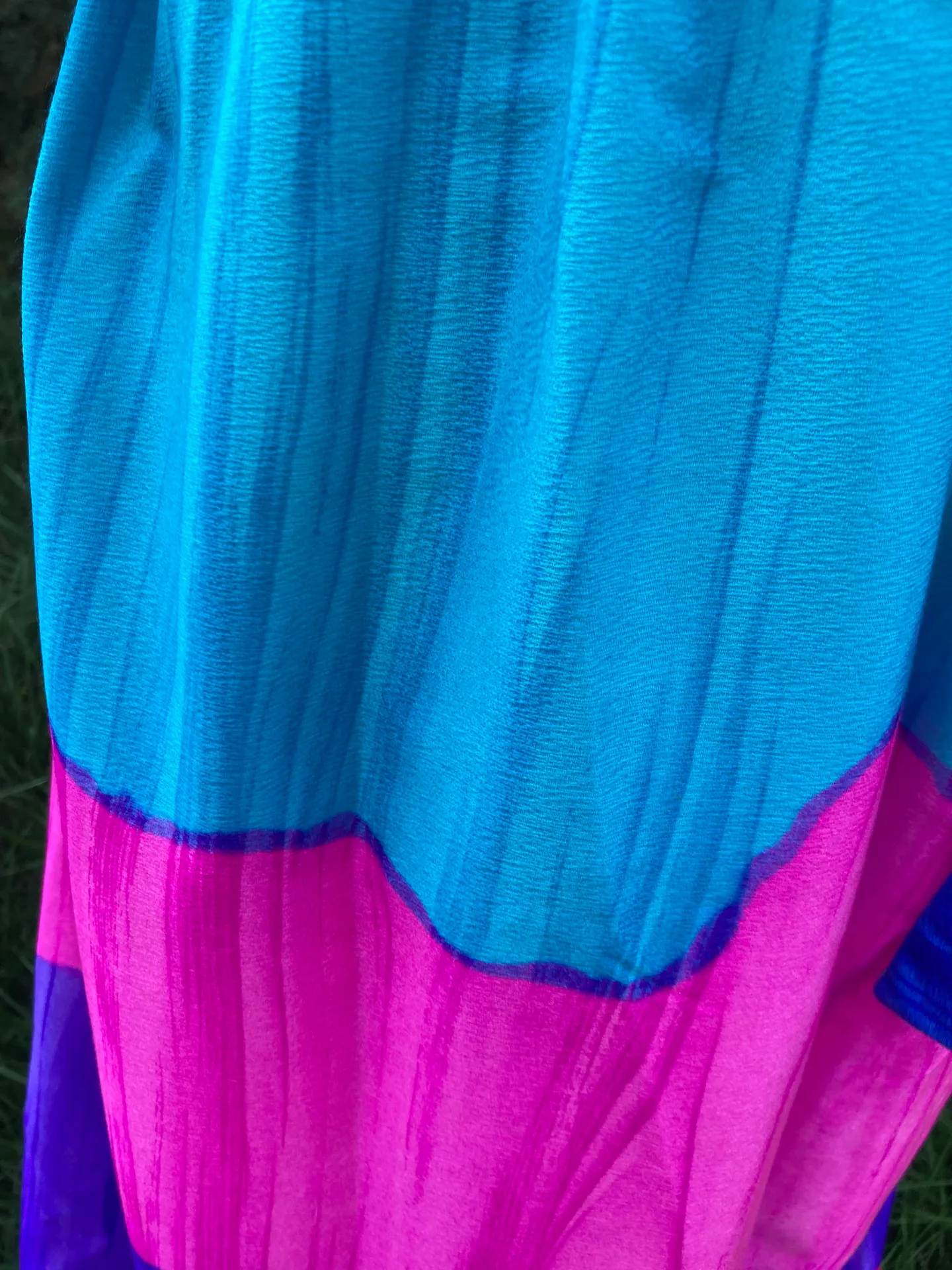 Vintage 70s 80s Alice Of California A Line Multicolor Ombré Maxi Skirt S Multiple - Image 9