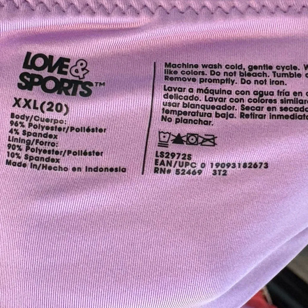 Love & Sports Textured‎ Lavender Two Piece Swimsuit (Top is XXL, Bottom XL) - Image 7