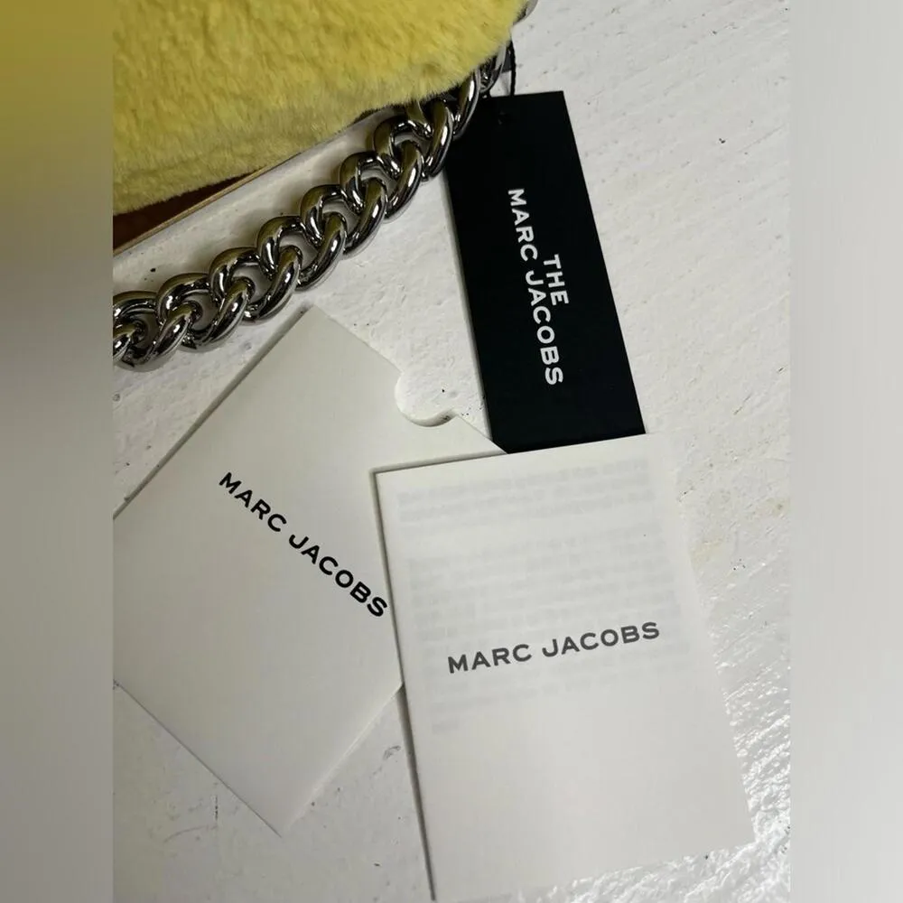 Marc Jacobs Luxe Snapshot Camera Bag Yellow Faux Fur Chain Strap NWT - Image 10