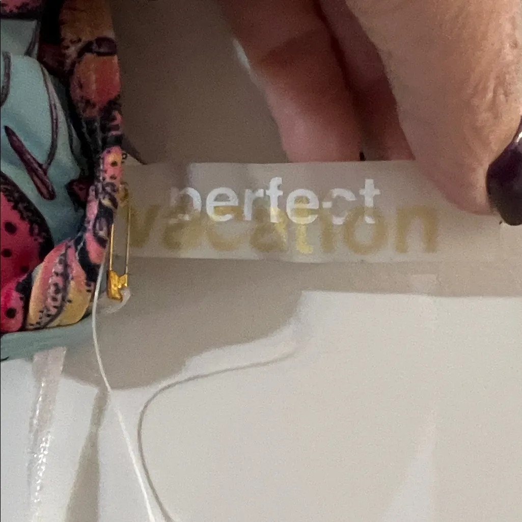 Vibrant Tropical Print Bikini Top Blue Size M - Image 2