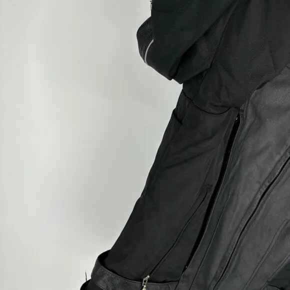 Hein Gericke Motorcycle Jacket Size 10 Black Embroidered Logo Leather Biker - Image 9