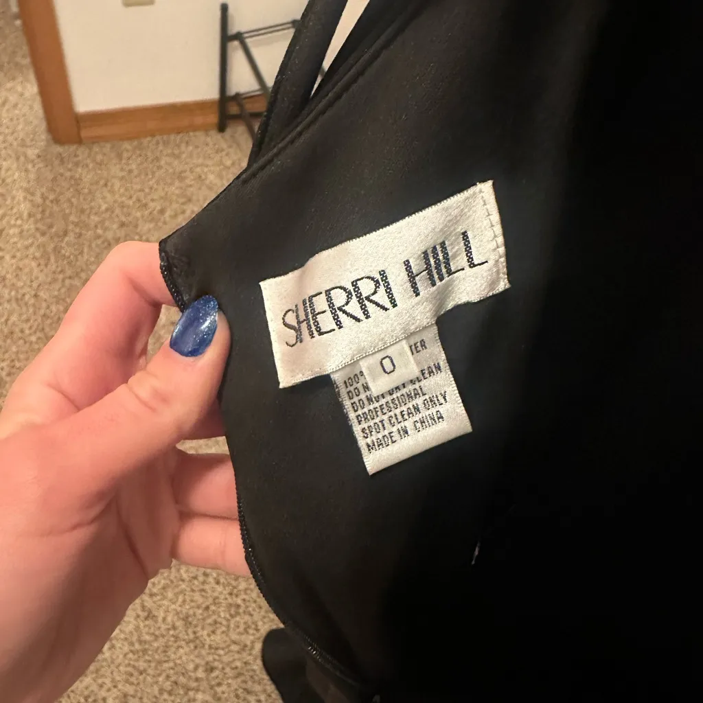 Sherri Hill Strapless Black Gown - Image 3