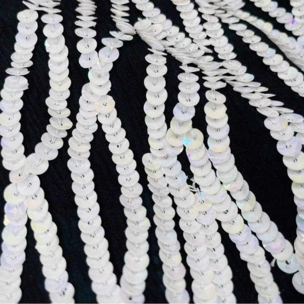 Nipon night pearl iridescent holographic sequin jacket cardigan shirt blazer m Black Size M - Image 4