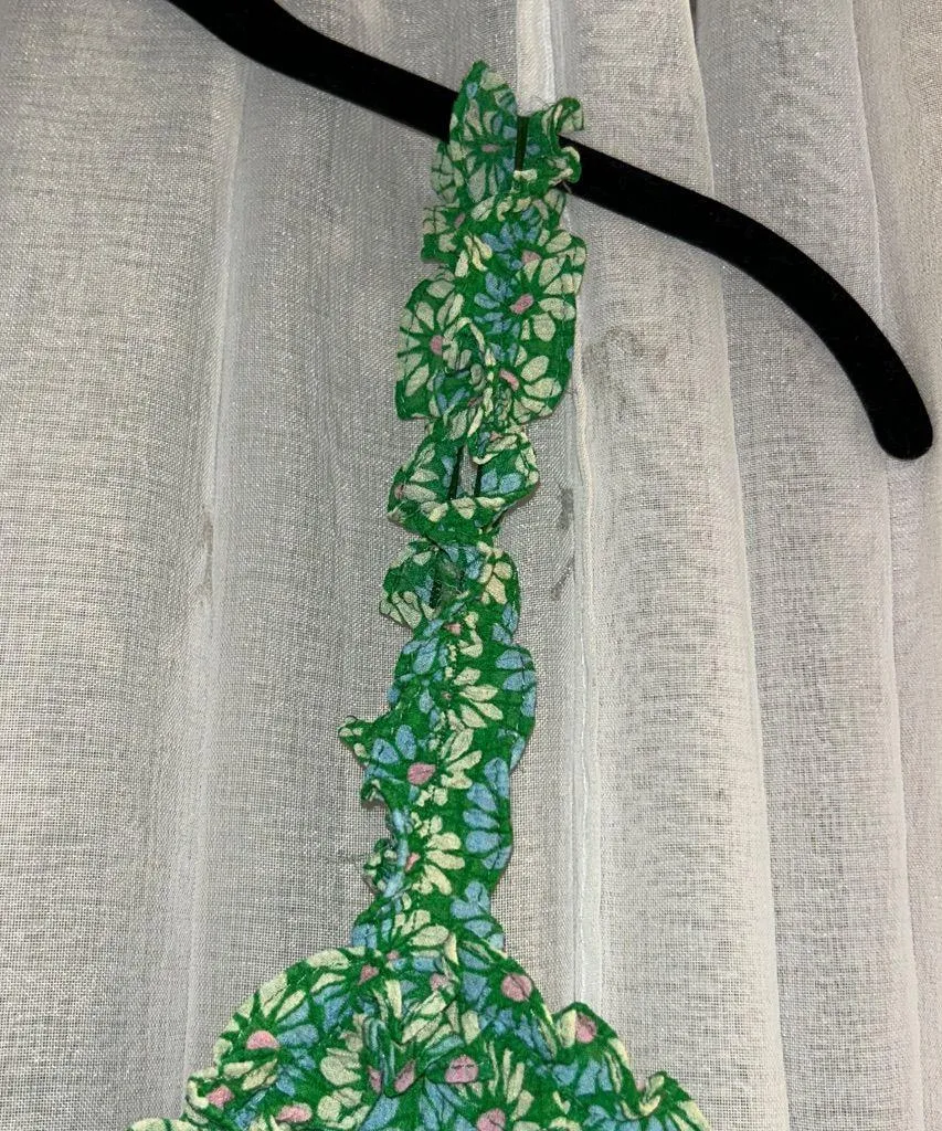 Zara Size S Green Floral Sleeveless Dress - Image 4