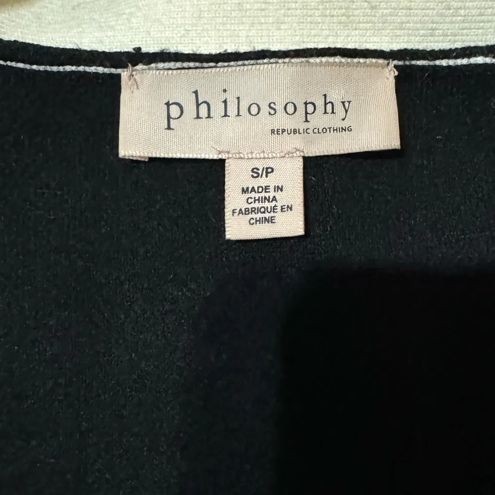 Philosophy  Contrast Trim Open Front Cardigan (S) - Image 3