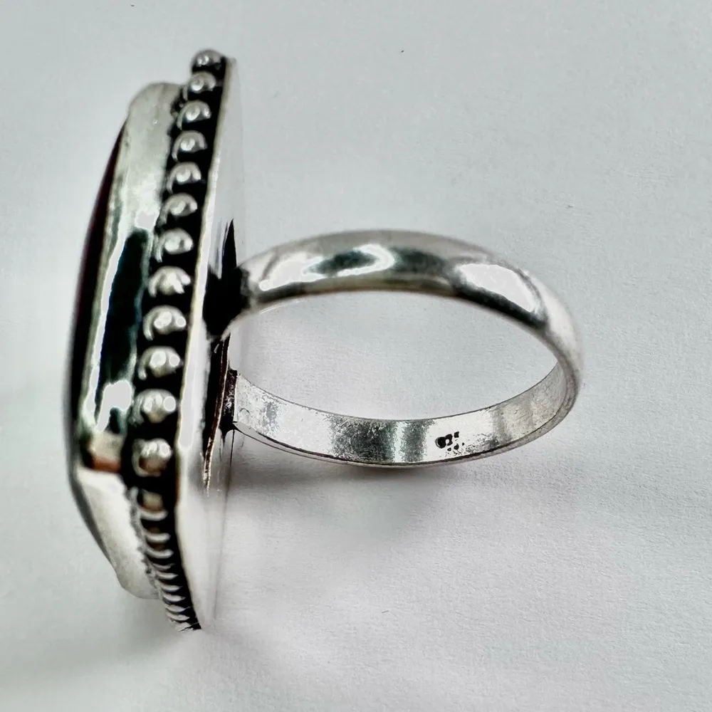 MAHOGANY Obsidian Genuine Stone 925 Sterling Silver Ring Brown - Image 4