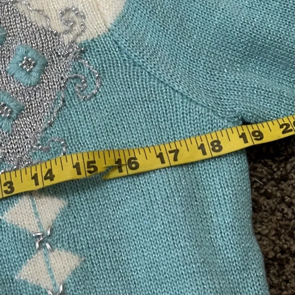 Jaclyn Smith Sweater Vintage 90’s Sparkle Glam Petite Lg Christmas Shoulder Pads - Image 7