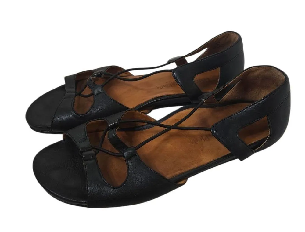 L'Amour Des Pieds Darron Black Leather Women's Sandals 8.5 - Image 3