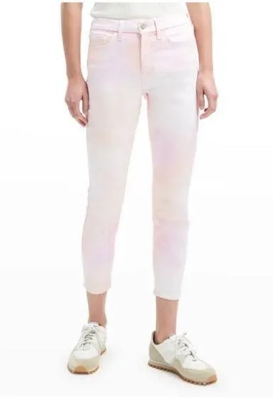 Jen 7 Printed Ankle Skinny Jeans Neiman Marcus pink tie dye NWT Size 8 - Image 1