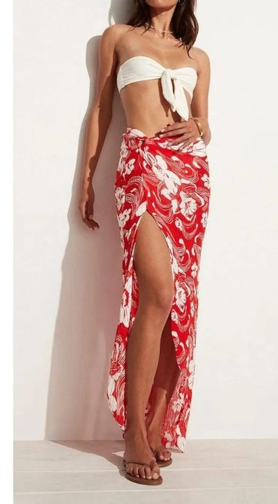 Lulu Maxi Skirt Camara Floral Print Red, size 6 - Image 2