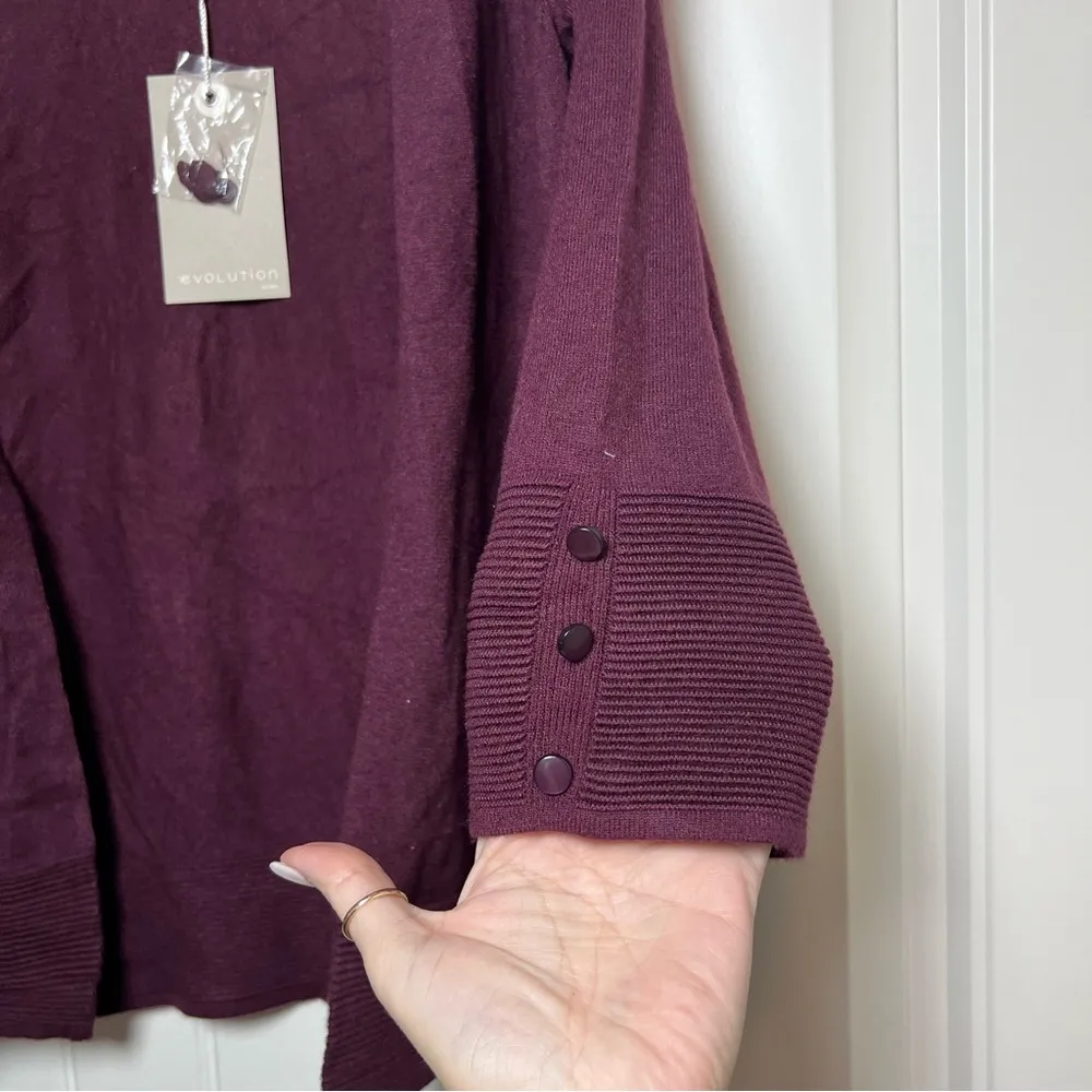 Volution cardigan sweater maroon size XS NWT Purple - Image 2