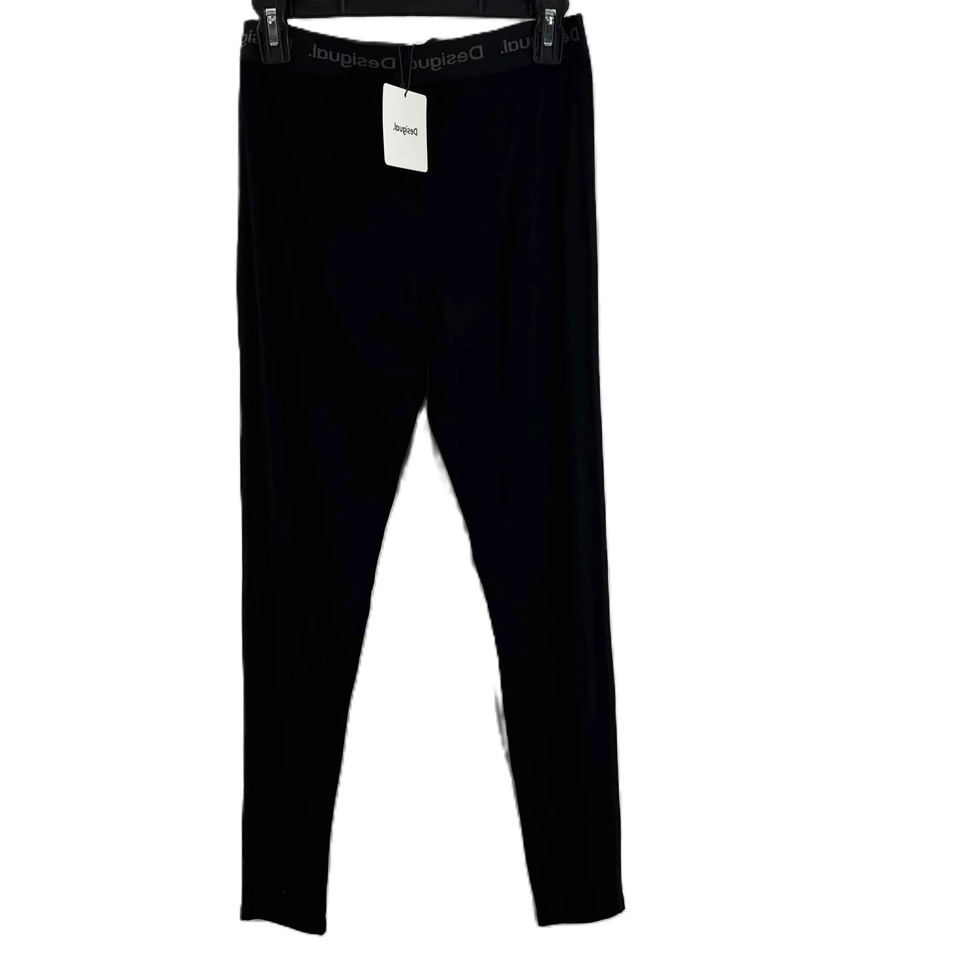 DESIGUAL Black Logo Waistband Jersey Knit Elastic Pants Womens US Small‎ Nee - Image 3