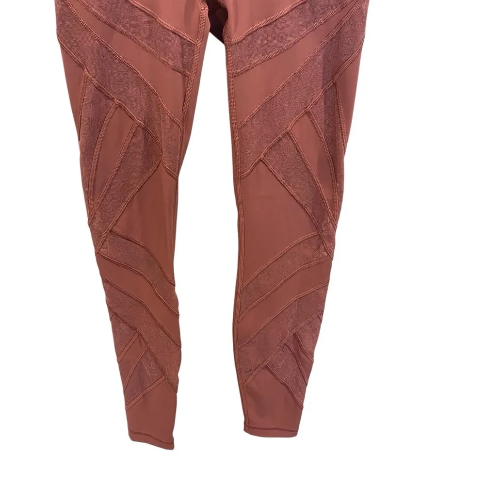 Lululemon Wunder Under High-Rise Flocked Leggings In Pink Plum With Mesh Panel - Image 5