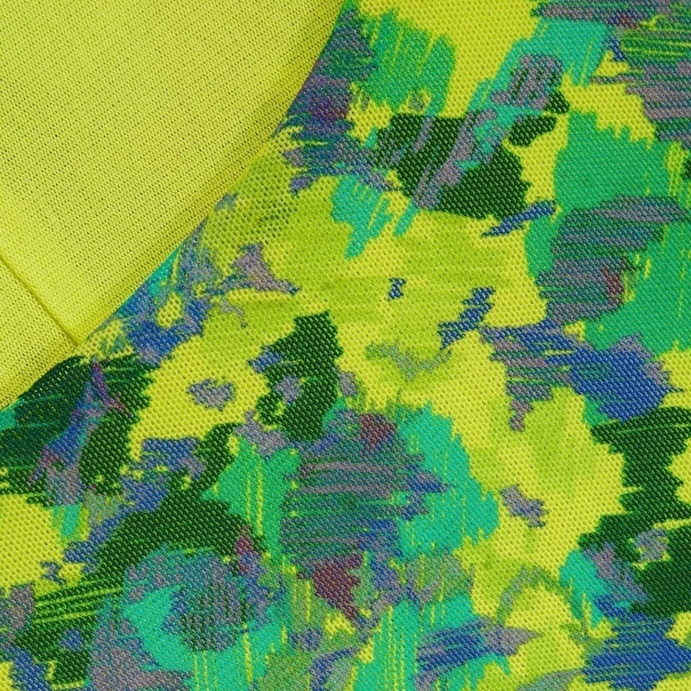 GANNI‎ Ruched floral printed Green 12 stretch-mesh midi dress - Image 4