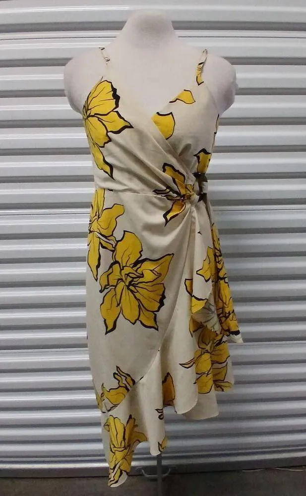 Hutch Women's Wrap Dress Medium Floral Ruffle Cottagecore Sleeveless Sundress - Image 5