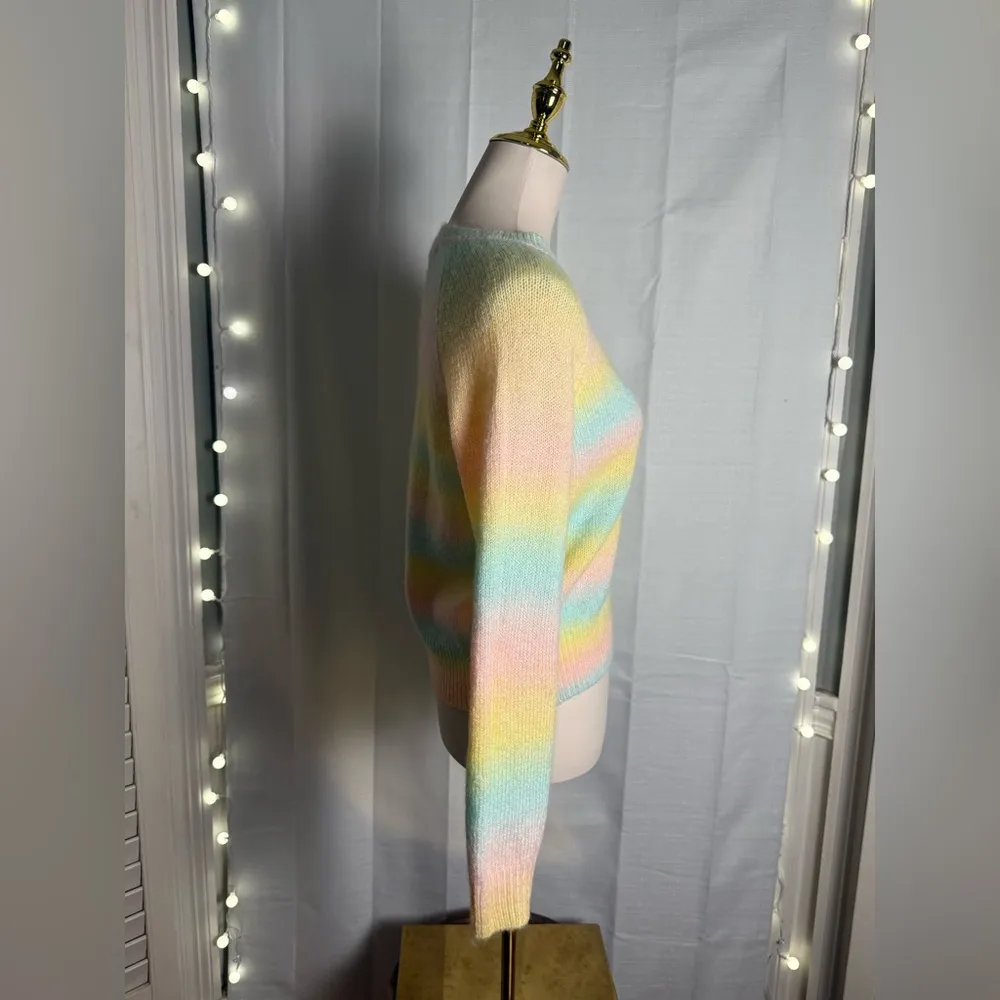 BB Dakota by Steve Madden Pink and Yellow Crew Neck Sweater Size XS - Image 2