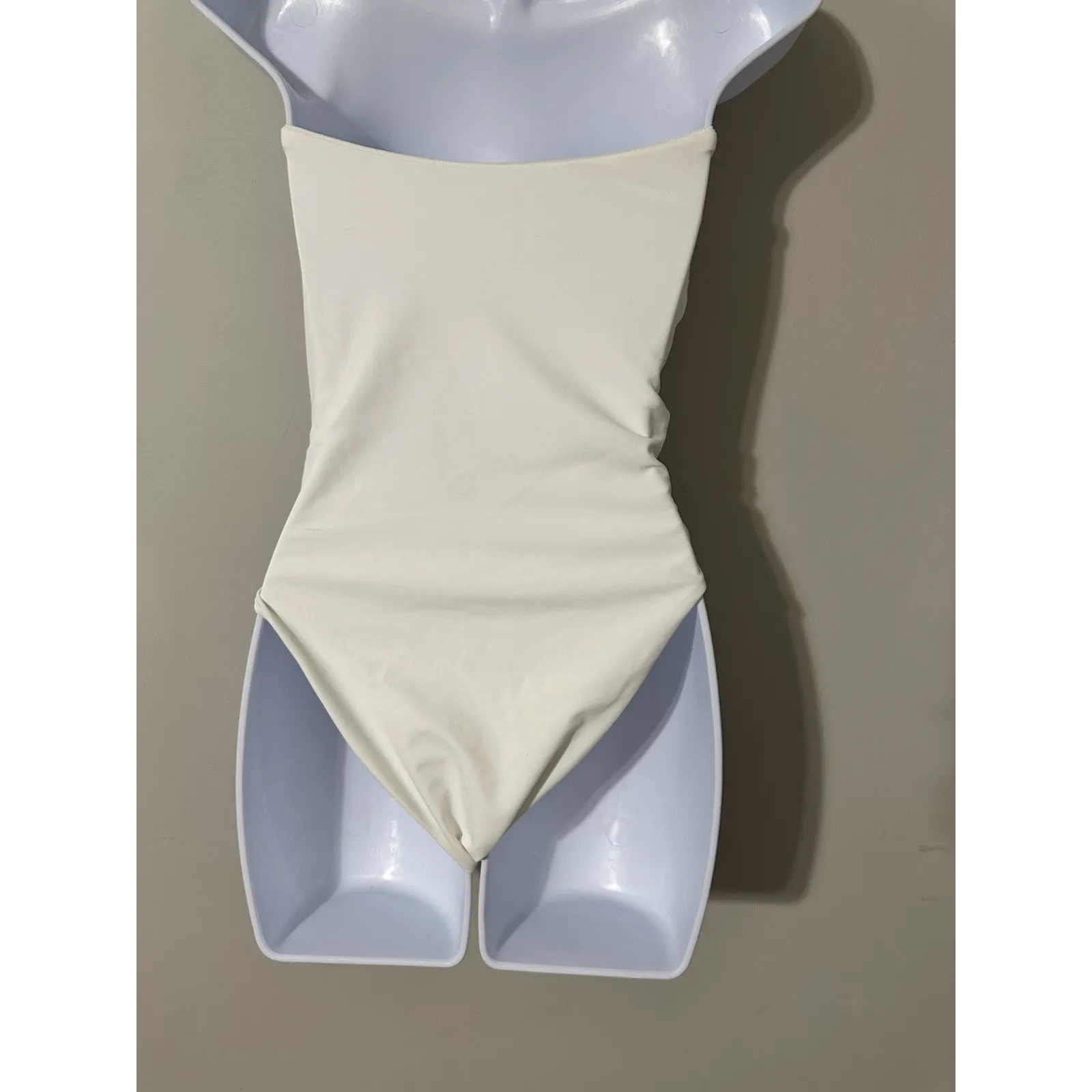 Jade Swim White Yara Shirred One Piece Swimsuit Strapless NWOT Size S - Image 6