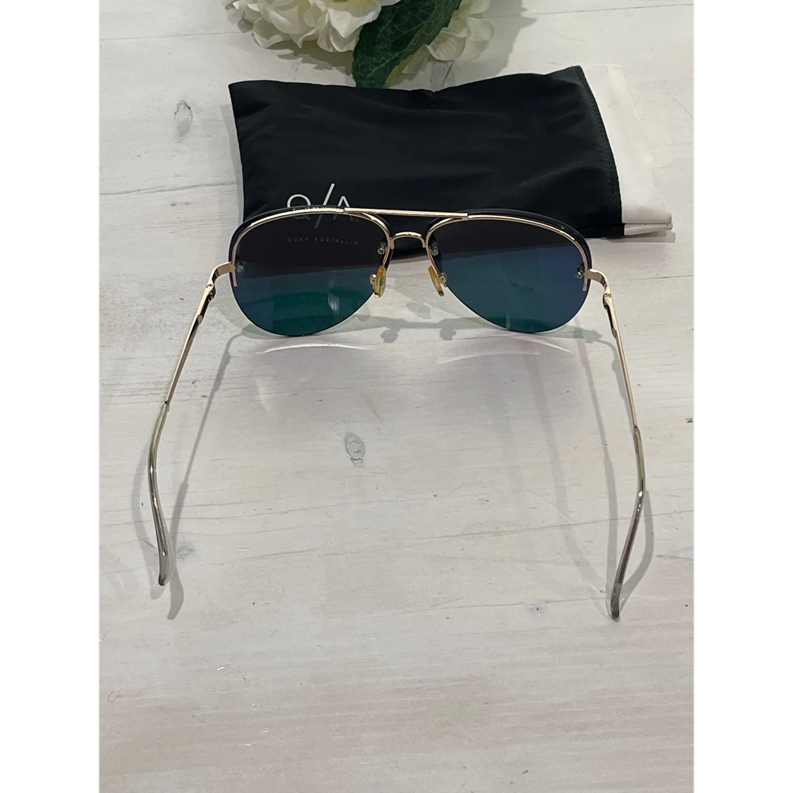 Quay Australia Muse Gold Pink Mirror‎ Lens Aviator Sunglasses Cat 3 - Image 7